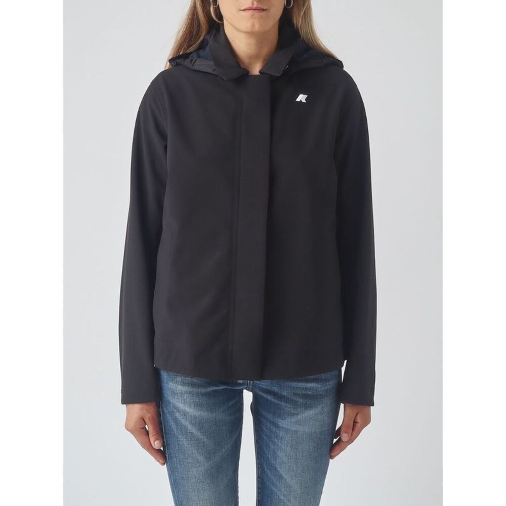 K-Way Women K-Way Bleizou Hooded Waterproof Nylon Jacket With Contrast Logo